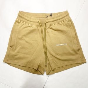 NWT ALPHALETE WOMEN’S CORE SHORTS TAN SMALL